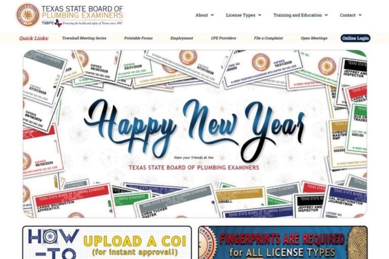 Plumbing Standards by the Texas State Board of Plumbing Examiners (TSBPE)